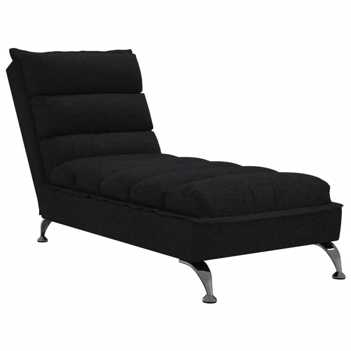 Șezlong cu perne, negru, material textil WALTI