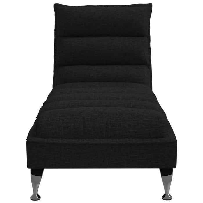 Șezlong cu perne, negru, material textil WALTI