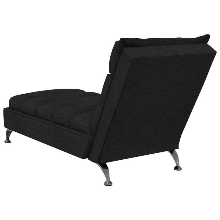 Șezlong cu perne, negru, material textil WALTI