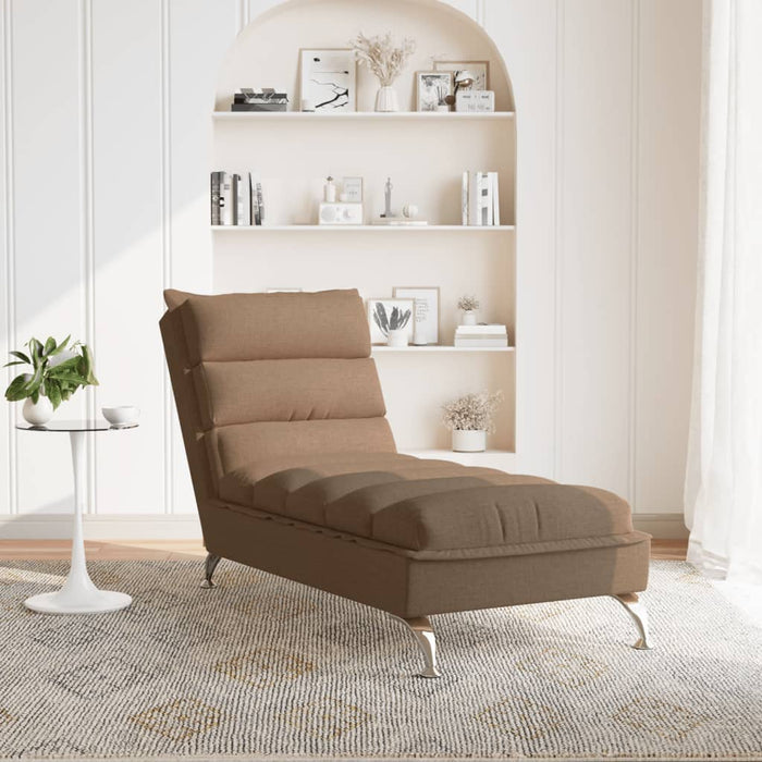 Șezlong cu perne, maro, material textil - WALTI WALTI