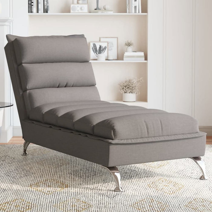 Șezlong cu perne, gri taupe, material textil - WALTI WALTI