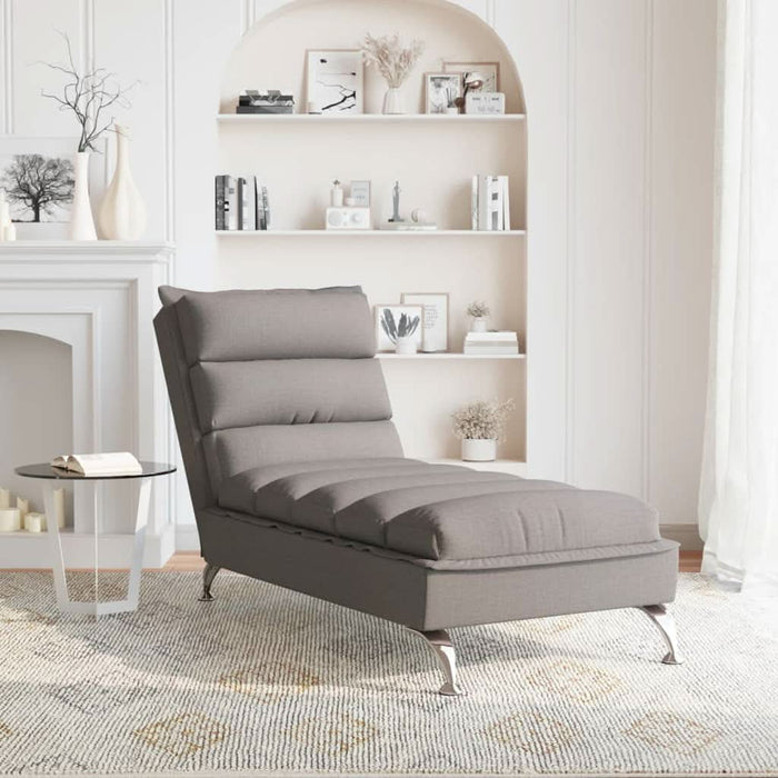Șezlong cu perne, gri taupe, material textil - WALTI WALTI