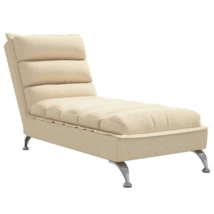 Șezlong cu perne, crem, material textil WALTI