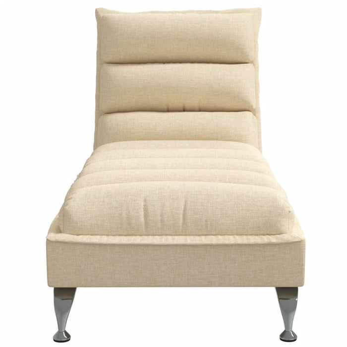 Șezlong cu perne, crem, material textil WALTI