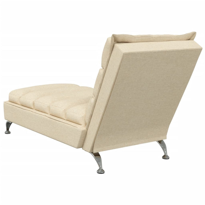 Șezlong cu perne, crem, material textil WALTI