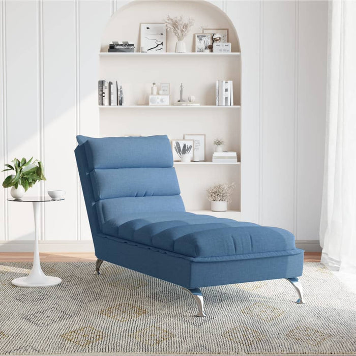 Șezlong cu perne, albastru, material textil - WALTI WALTI