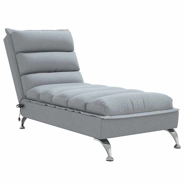 Șezlong de masaj cu perne, gri deschis, material textil - WALTI WALTI