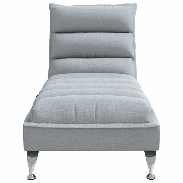 Șezlong de masaj cu perne, gri deschis, material textil - WALTI WALTI
