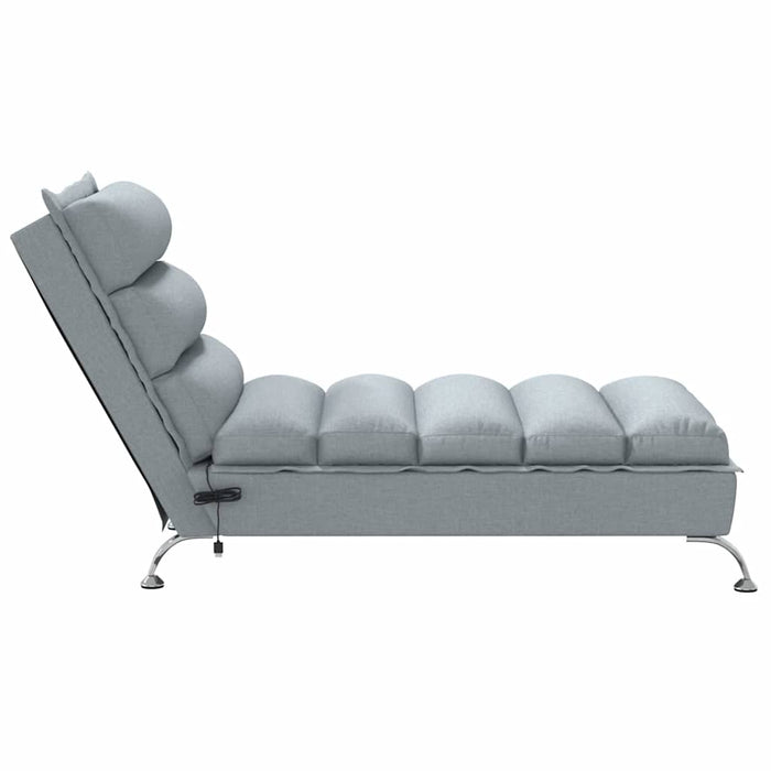 Șezlong de masaj cu perne, gri deschis, material textil - WALTI WALTI