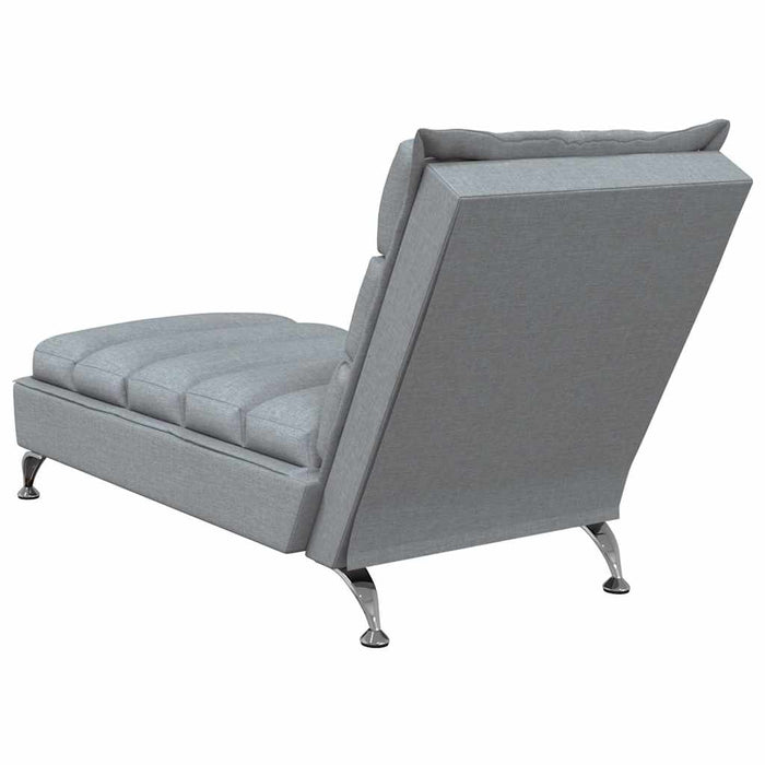 Șezlong de masaj cu perne, gri deschis, material textil - WALTI WALTI