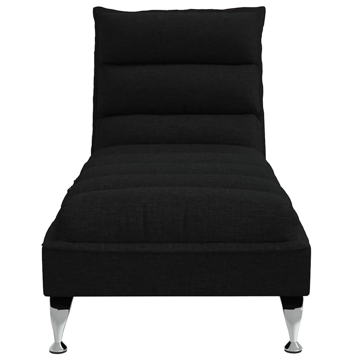 Șezlong de masaj cu perne, negru, material textil WALTI