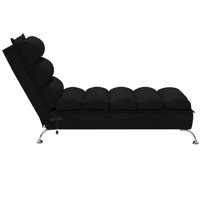 Șezlong de masaj cu perne, negru, material textil WALTI