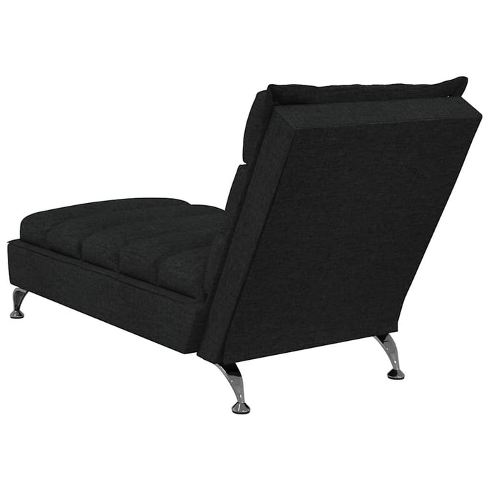 Șezlong de masaj cu perne, negru, material textil WALTI