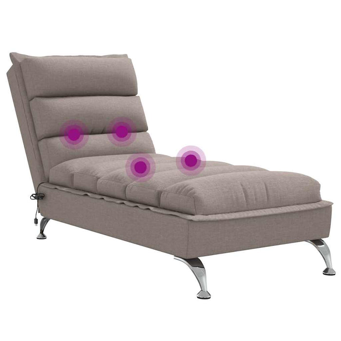 Șezlong de masaj cu perne, gri taupe, material textil - WALTI WALTI