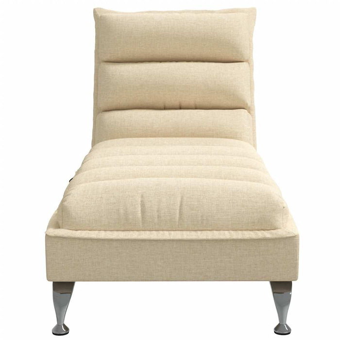 Șezlong de masaj cu perne, crem, material textil WALTI