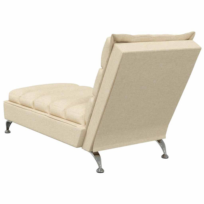 Șezlong de masaj cu perne, crem, material textil WALTI