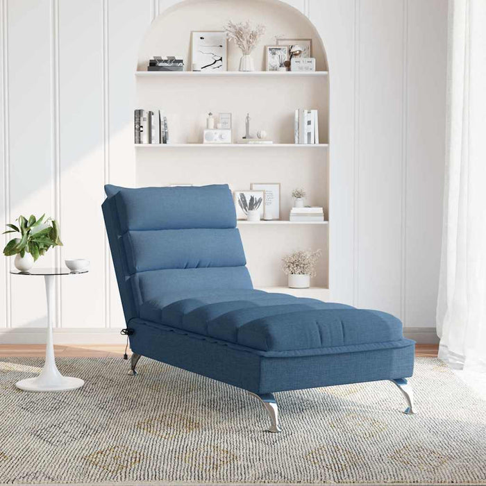 Șezlong de masaj cu perne, albastru, material textil - WALTI WALTI