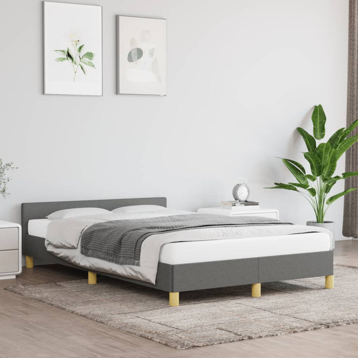 Cadru de pat fără saltea gri închis 120x190 cm țesătură - WALTI WALTI