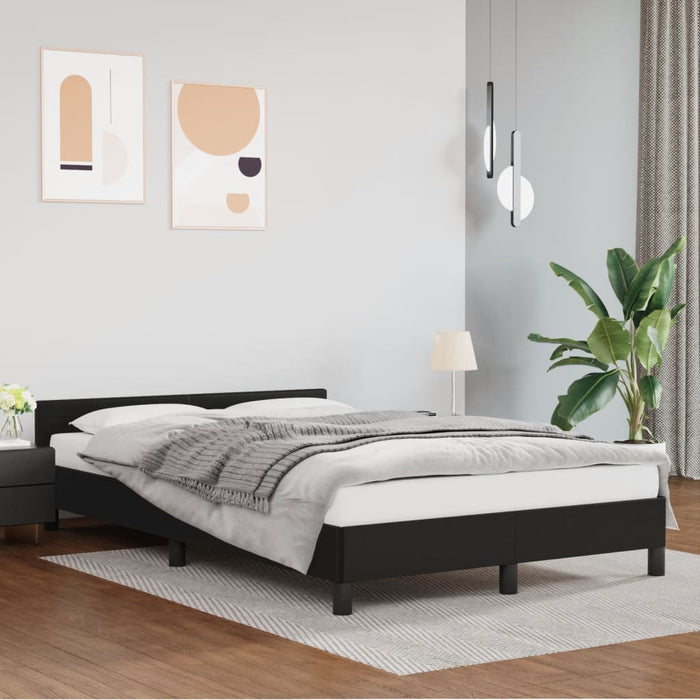 Cadru de pat fără saltea Negru piele artificială - WALTI WALTI
