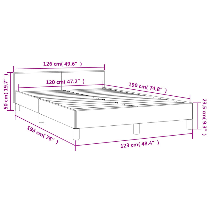 Cadru de pat fără saltea alb 120x190 cm piele artificială - WALTI WALTI