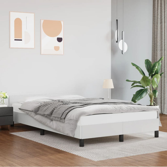 Cadru de pat fără saltea alb 120x190 cm piele artificială - WALTI WALTI