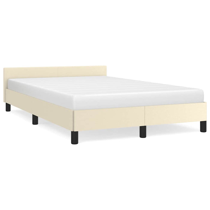 Cadru de pat fără saltea cremă 120x190 cm piele artificială - WALTI WALTI
