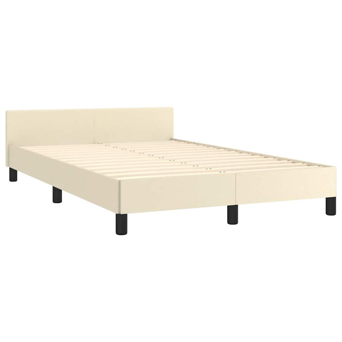 Cadru de pat fără saltea cremă 120x190 cm piele artificială - WALTI WALTI