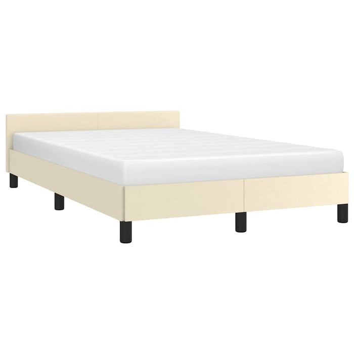 Cadru de pat fără saltea cremă 120x190 cm piele artificială - WALTI WALTI