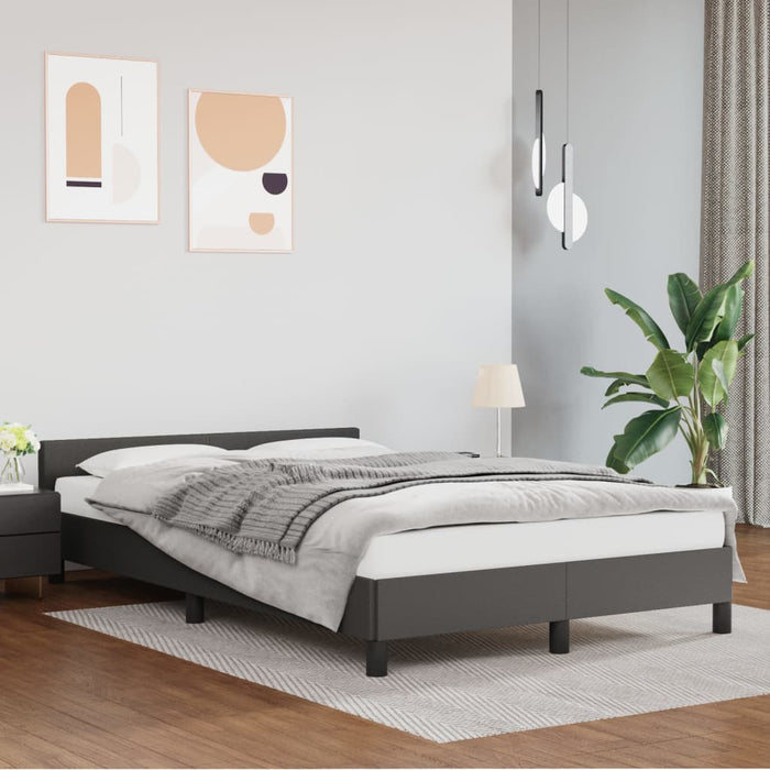 Cadru de pat fără saltea gri 120x190 cm piele artificială - WALTI WALTI
