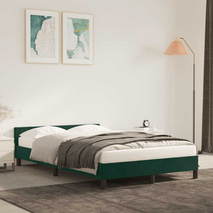 Cadru de pat fără saltea verde închis 120x190 cm catifea - WALTI WALTI