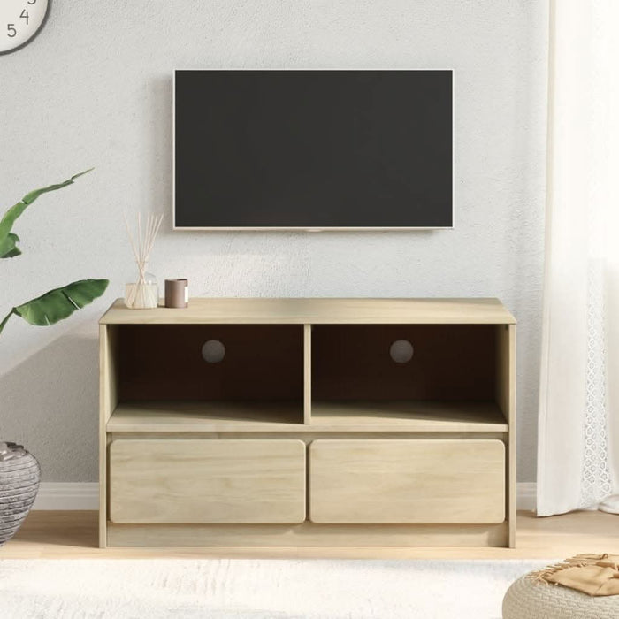 Dulap TV "SAUDA", stejar, 99x43x55 cm, lemn masiv de pin - WALTI WALTI