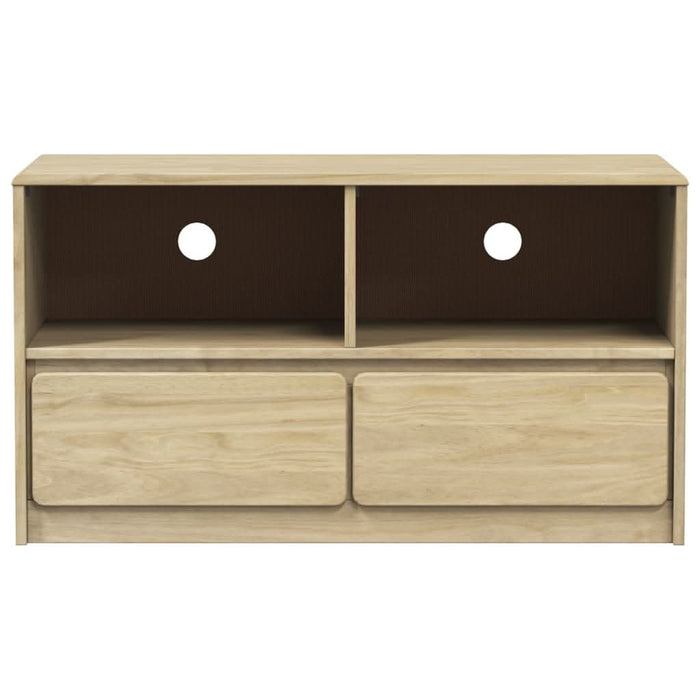 Dulap TV "SAUDA", stejar, 99x43x55 cm, lemn masiv de pin - WALTI WALTI