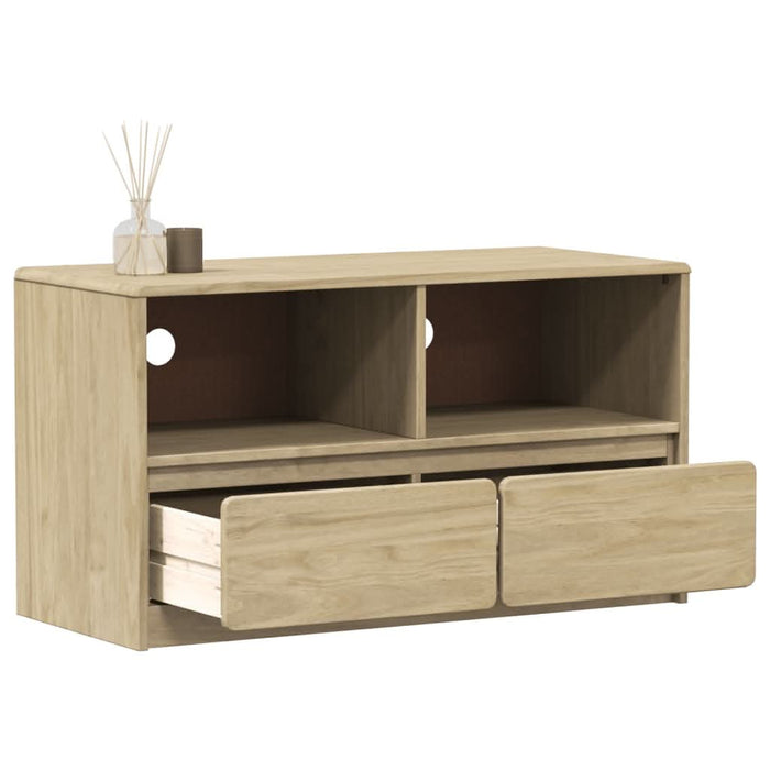 Dulap TV "SAUDA", stejar, 99x43x55 cm, lemn masiv de pin - WALTI WALTI