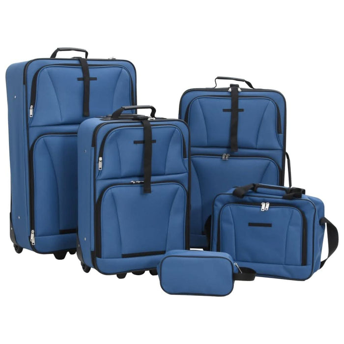 Set de bagaje de călătorie, 5 piese, albastru, material textil - WALTI WALTI