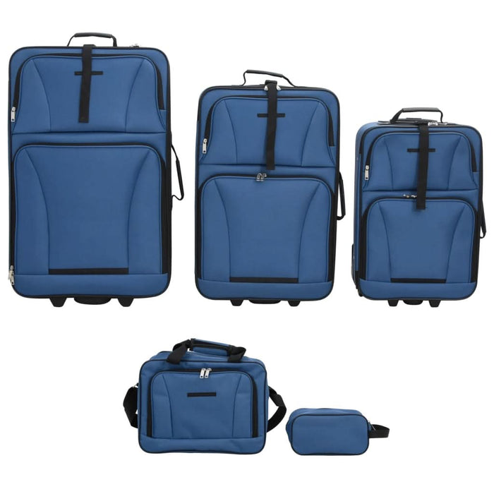 Set de bagaje de călătorie, 5 piese, albastru, material textil - WALTI WALTI