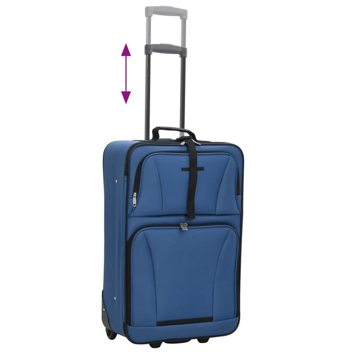 Set de bagaje de călătorie, 5 piese, albastru, material textil - WALTI WALTI
