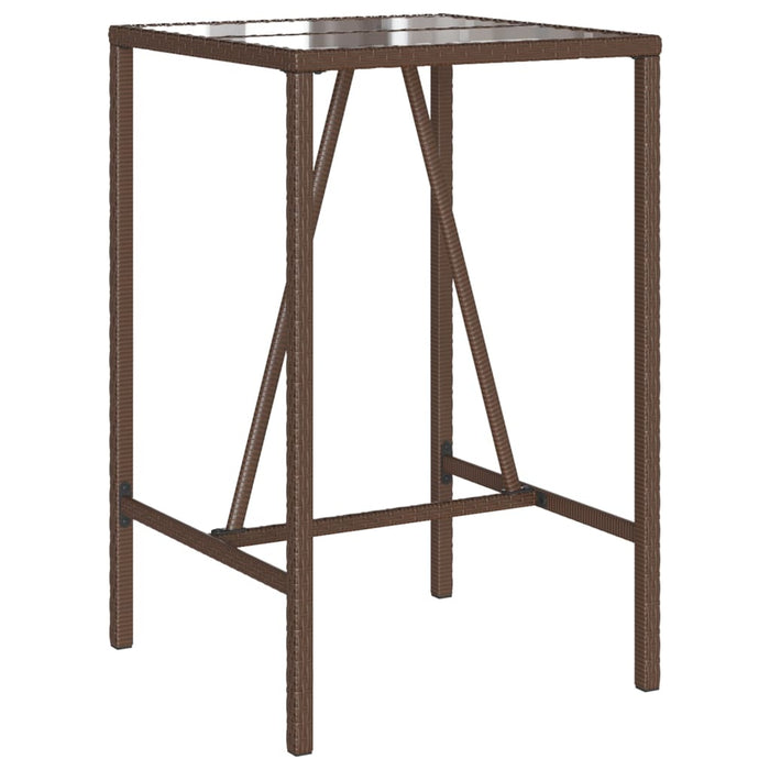 Masă de bar de exterior, maro, 70x70x110 cm, poliratan - WALTI WALTI