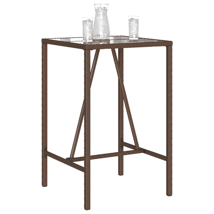 Masă de bar de exterior, maro, 70x70x110 cm, poliratan - WALTI WALTI