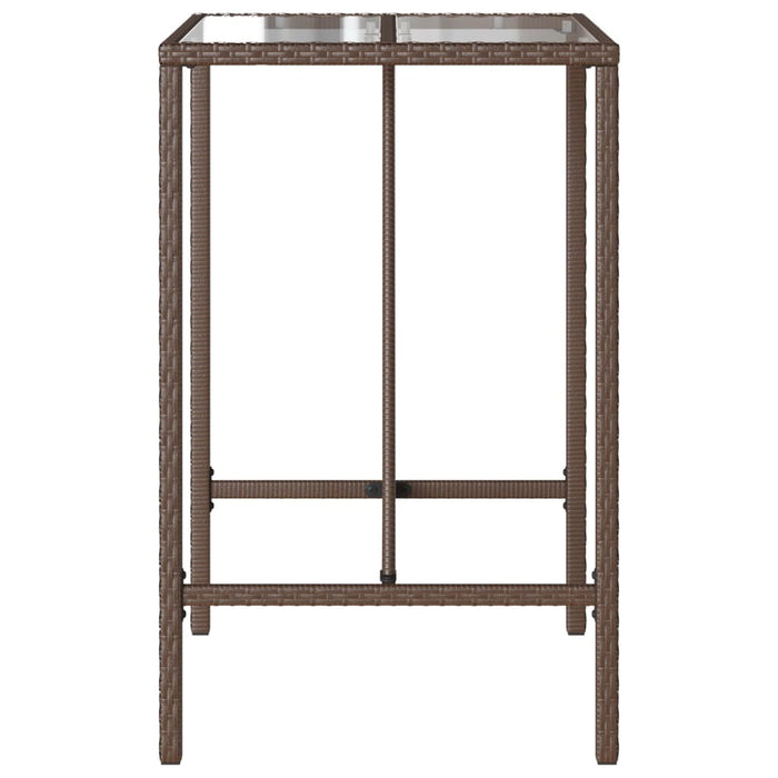 Masă de bar de exterior, maro, 70x70x110 cm, poliratan - WALTI WALTI