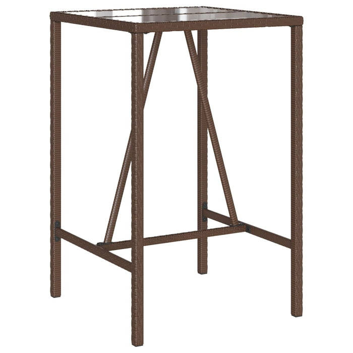 Masă de bar de exterior, maro, 70x70x110 cm, poliratan - WALTI WALTI