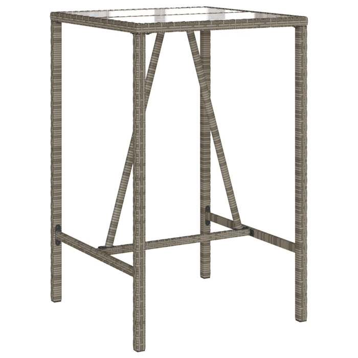 Masă de bar de exterior, gri, 70x70x110 cm, poliratan WALTI