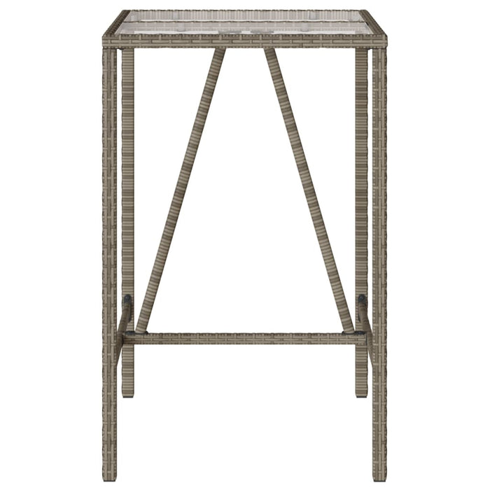 Masă de bar de exterior, gri, 70x70x110 cm, poliratan WALTI