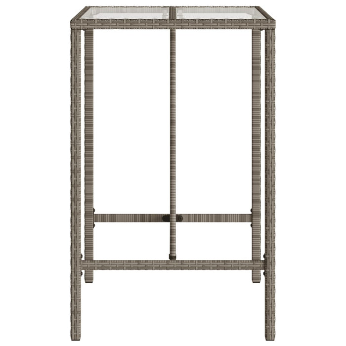Masă de bar de exterior, gri, 70x70x110 cm, poliratan WALTI
