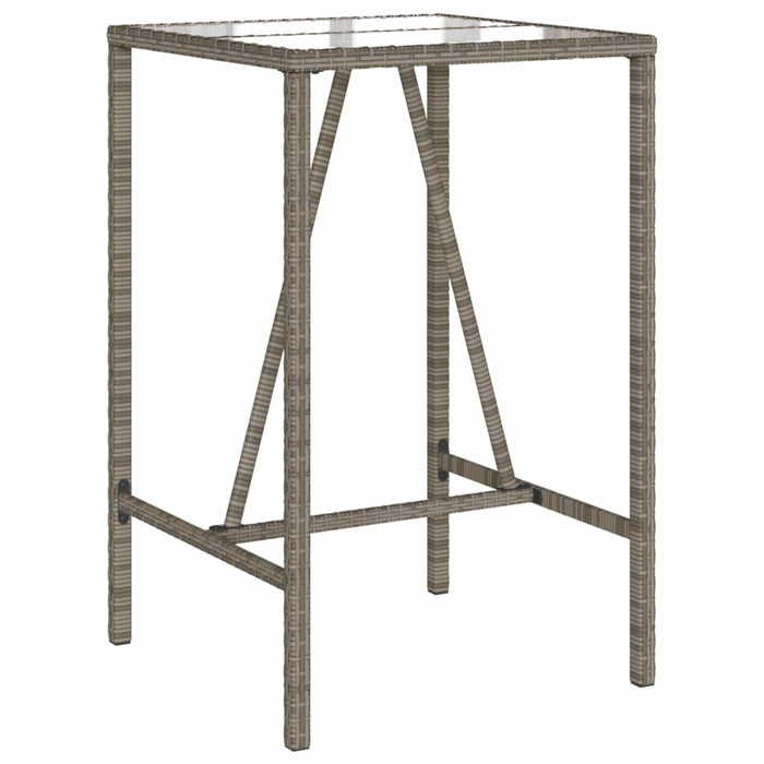 Masă de bar de exterior, gri, 70x70x110 cm, poliratan WALTI