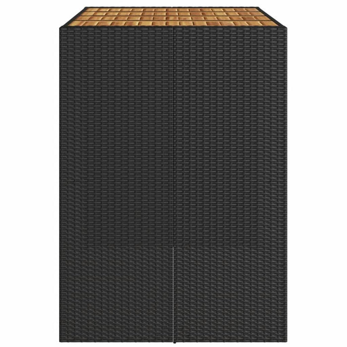 Masă bar grădină blat lemn acacia negru 145x80x110 cm poliratan WALTI