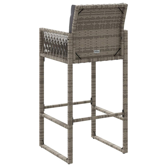 Scaune de bar pentru grădină, cu perne, 2 buc., gri, poliratan - WALTI WALTI