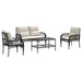 Set mobilier de grădină cu perne, 4 piese, negru, poliratan - WALTI WALTI