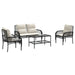 Set mobilier de grădină cu perne, 4 piese, negru, poliratan - WALTI WALTI