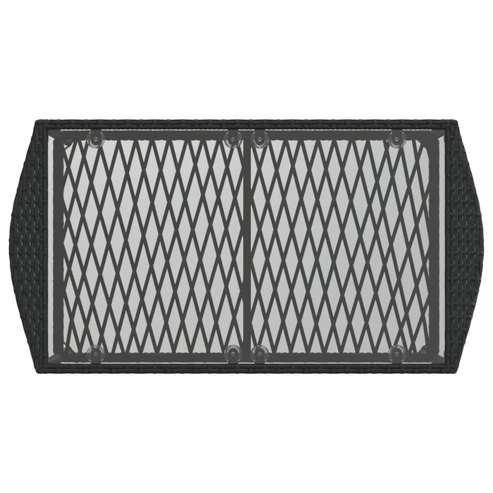 Set mobilier de grădină cu perne, 4 piese, negru, poliratan - WALTI WALTI