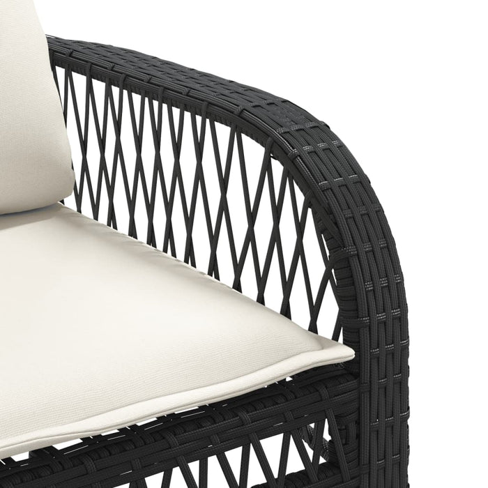 Set mobilier de grădină cu perne, 4 piese, negru, poliratan - WALTI WALTI